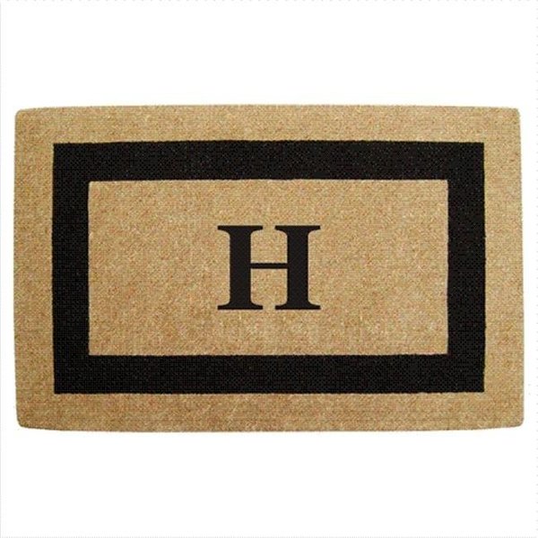 Nedia Home Nedia Home 02080H Single Picture - Black Frame 30 x 48 In. Heavy Duty Coir Doormat - Monogrammed H O2080H